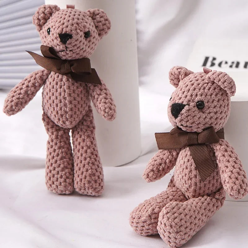 Kids Plush Animals Toys Cute Bear Stuffed Bags Key Pendant Dolls Gifts Birthday Wedding Party Decor Children Baby Bear Stuffed