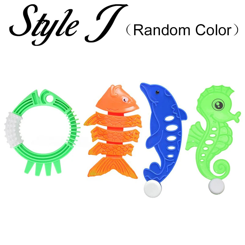 Summer Pool Diving Toys Set Colorful Creative Swim Circle Float Dive Game Set Underwater Grabbing Swimming Party Accessories ZYF