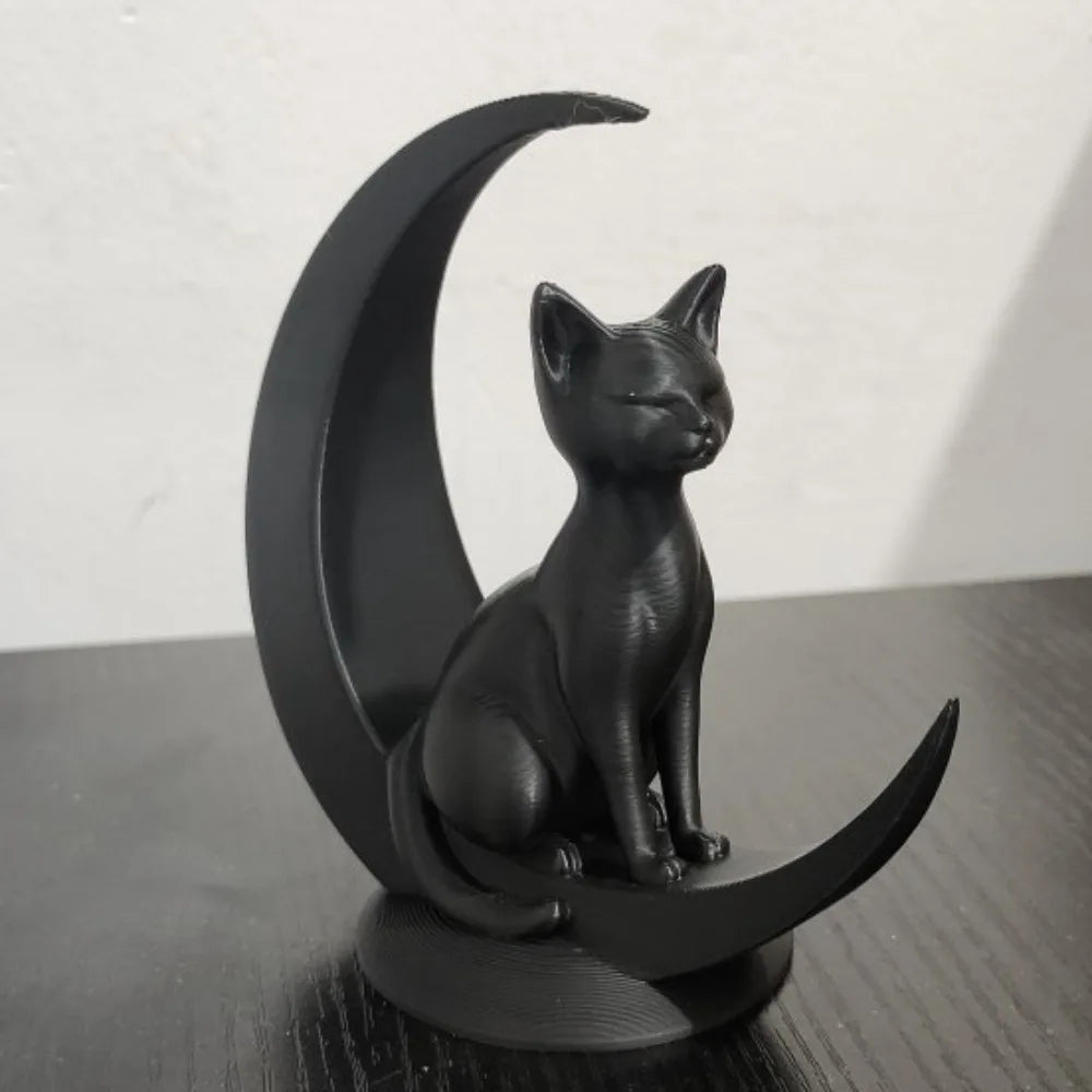 3D Printed Creative Toy Ornaments Moon Cat Decorative Cute Cat Desktop Decoration Crafts Party Home Decor