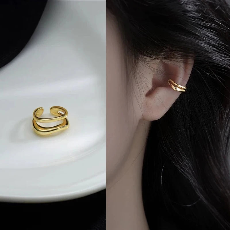 Fashion Exquisite Rhinestone Decor Ear Cuff earring for Woman Ear 2025 Summer New Arrival Christmas Jewelry Gift