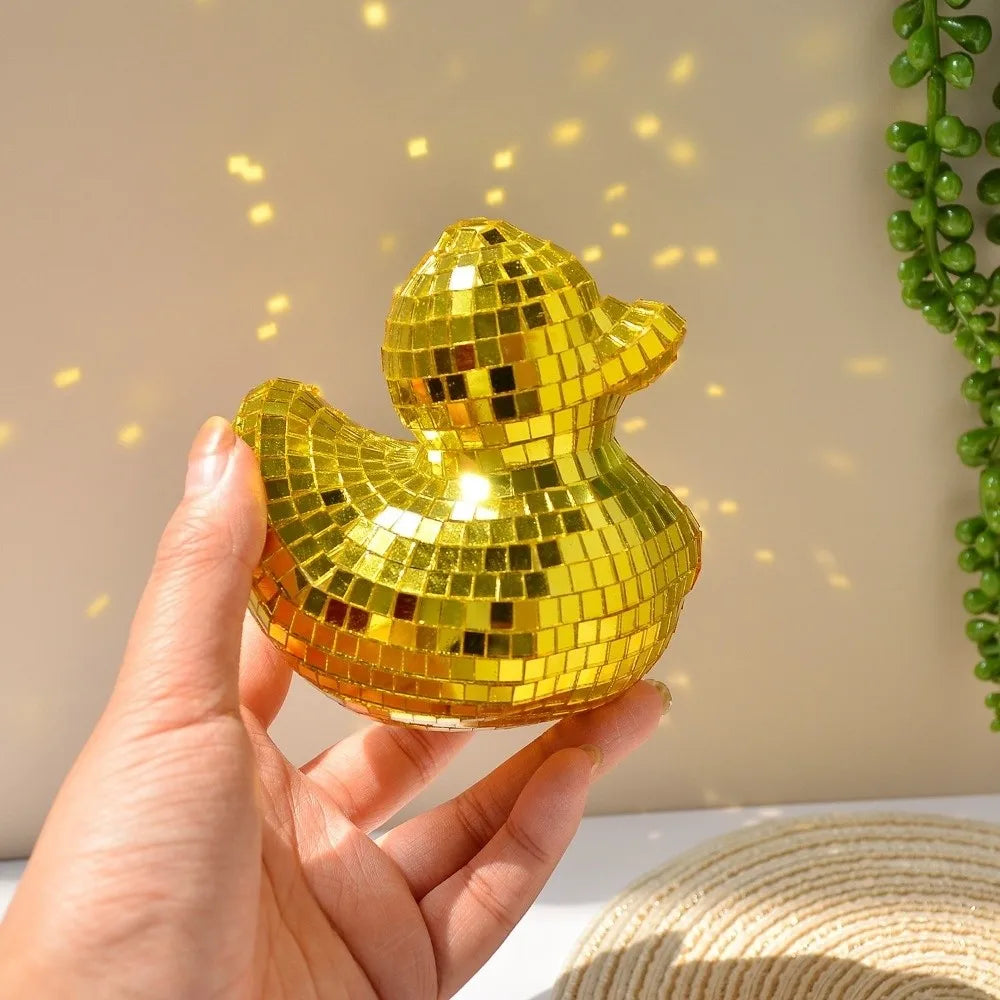 Decoration Desktop Disco Mirror Decorative Duck Mirror Glass Disco Ornament Disco Ball Duck Home Decor Mirror Disco Duck Home
