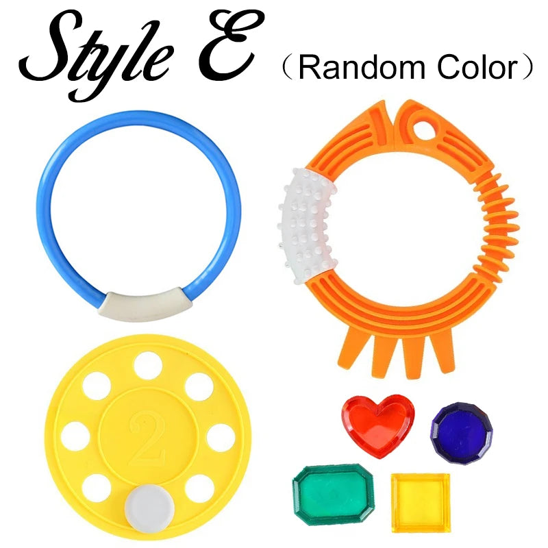 Summer Pool Diving Toys Set Colorful Creative Swim Circle Float Dive Game Set Underwater Grabbing Swimming Party Accessories ZYF