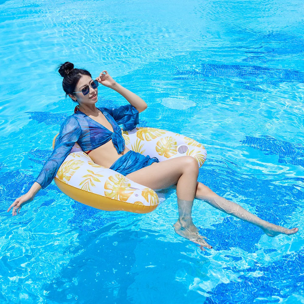 Rooxin Water Hammock Recliner Inflatable Floating Swimming Mattress Sea Swimming Ring Pool Party Lounge Bed For Swimming Float