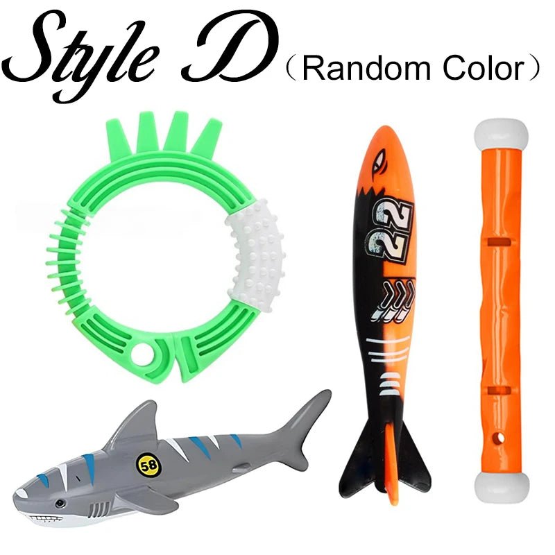 Summer Pool Diving Toys Set Colorful Creative Swim Circle Float Dive Game Set Underwater Grabbing Swimming Party Accessories ZYF