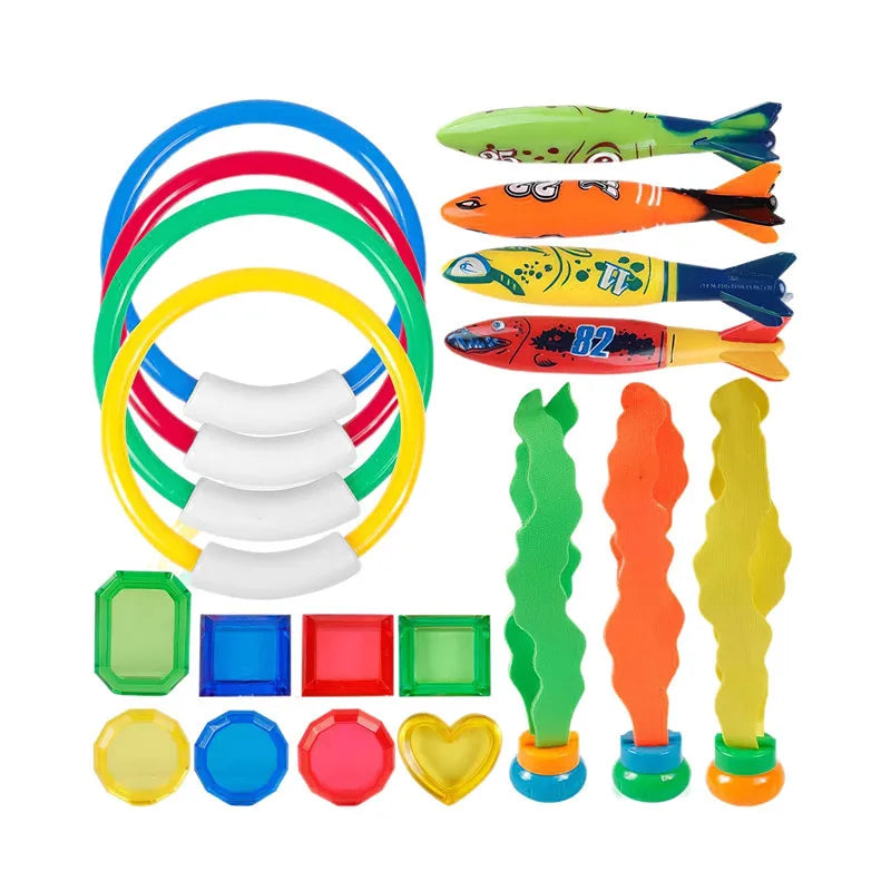 Summer Children Swimming Octopus Pool Diving Toys Water Sports Water Play Toys Diving Stick Gem Set Underwater Grabbing Toys DDJ