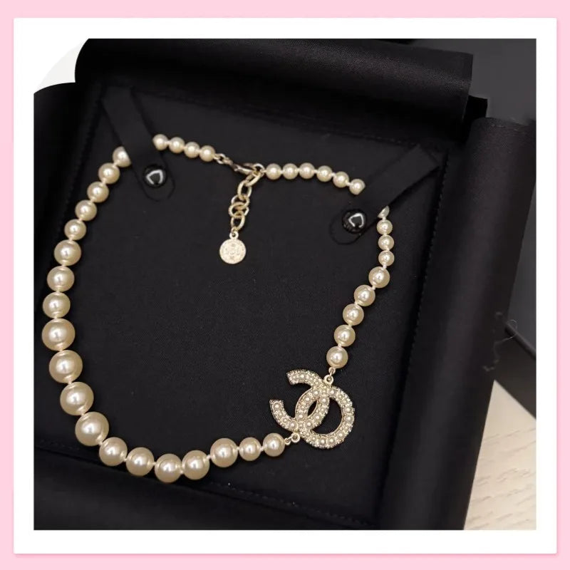 Correct Version High Version Home Xiaoxiang Anniversary Necklace Pearl Versatile Double Classic Explosive Neck Chain Sweater Cha
