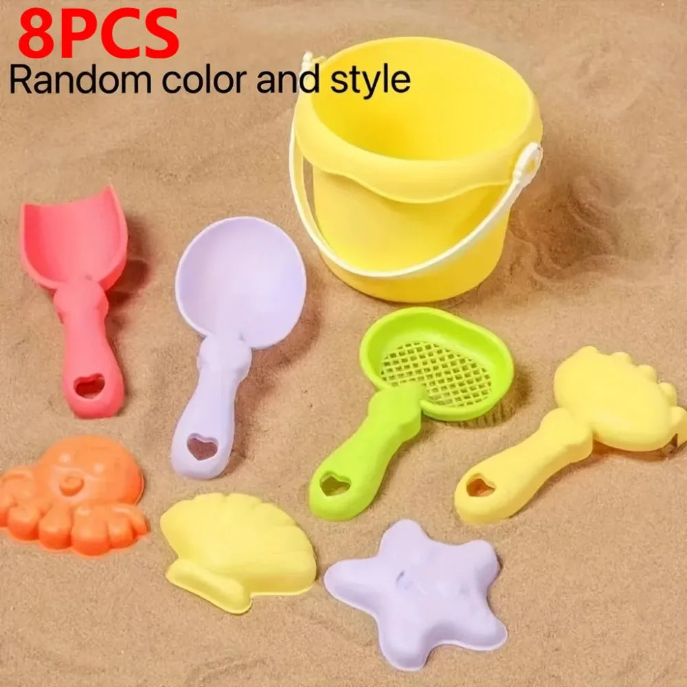 Beach Toys for Kids Sand Toys Set Sand Bucket Shovel Rake Toys for Beach Animal Dinosaur Molds Travel Sandbox Toys for Toddlers