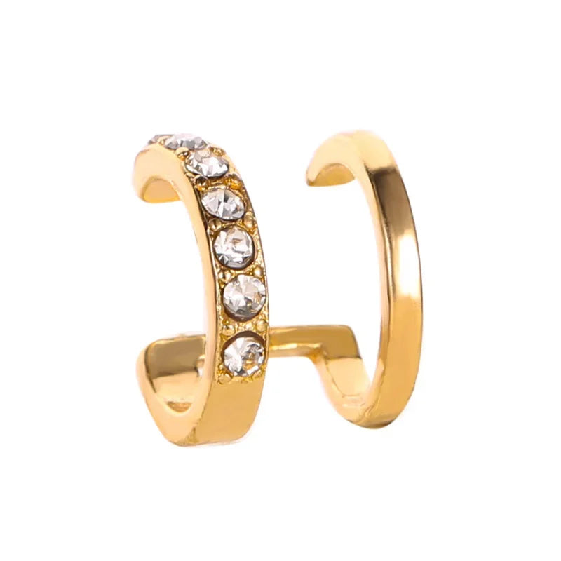 Fashion Exquisite Rhinestone Decor Ear Cuff earring for Woman Ear 2025 Summer New Arrival Christmas Jewelry Gift