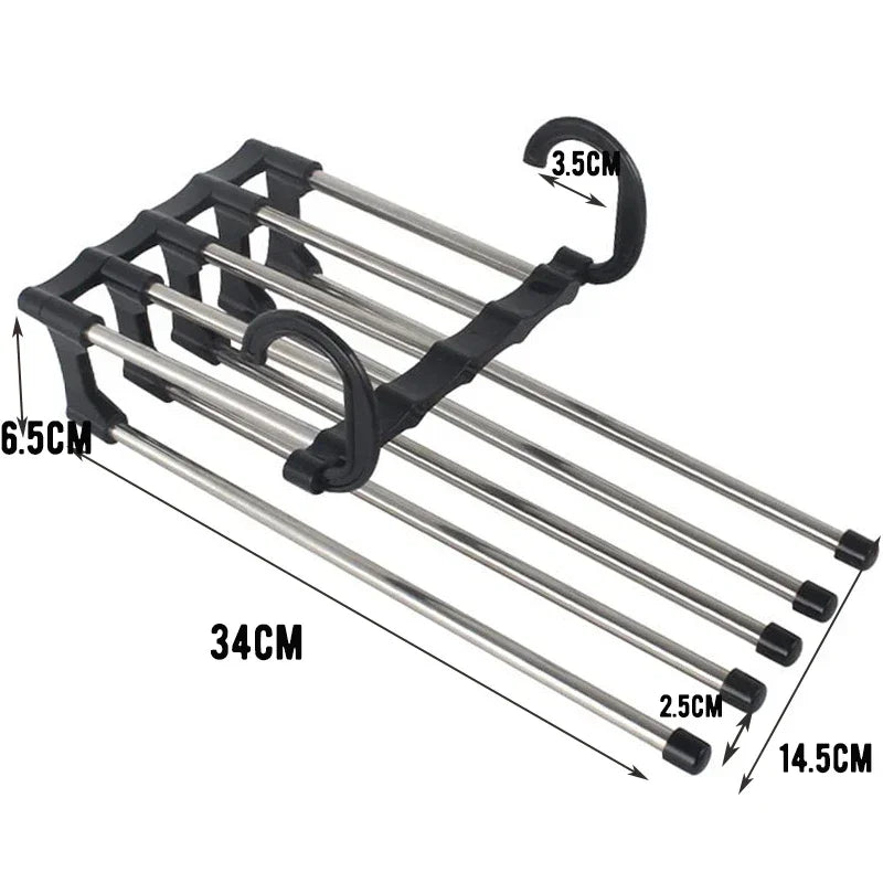 Pants Hanger Clothes Hangers Tongs Clothes Rack Hangers Stainless Steel Folding Pant Rack Tie Hanger Bedroom Closet Organizer