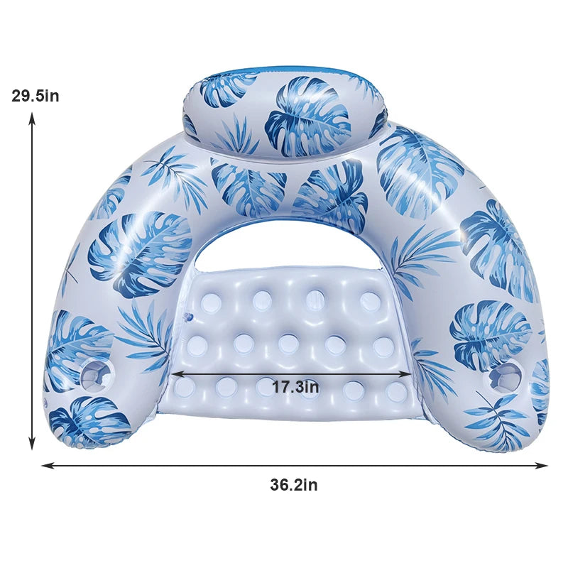 Rooxin Water Hammock Recliner Inflatable Floating Swimming Mattress Sea Swimming Ring Pool Party Lounge Bed For Swimming Float