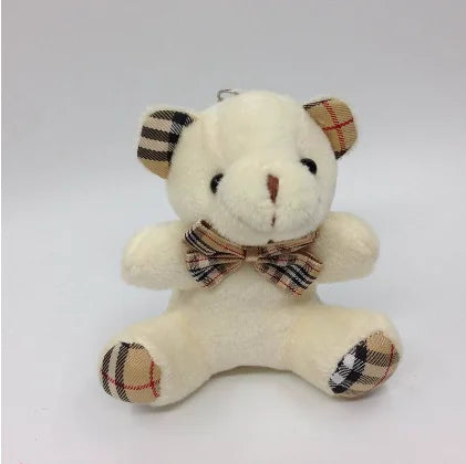 1PCS 10cm Plush Stuffed Bear with Bow Knotted Pendant Lovely 4 Colors Soft Toy Valentine's Day Gift for Children