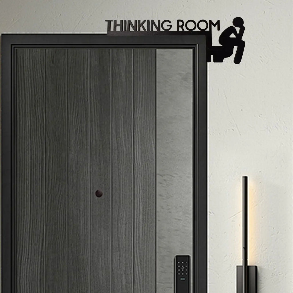 Bathroom Door Frame Decor Door Frame Corner Wooden Sign Decorations Unique Thinking Room Fun Toilet Door Sign Funny Creative