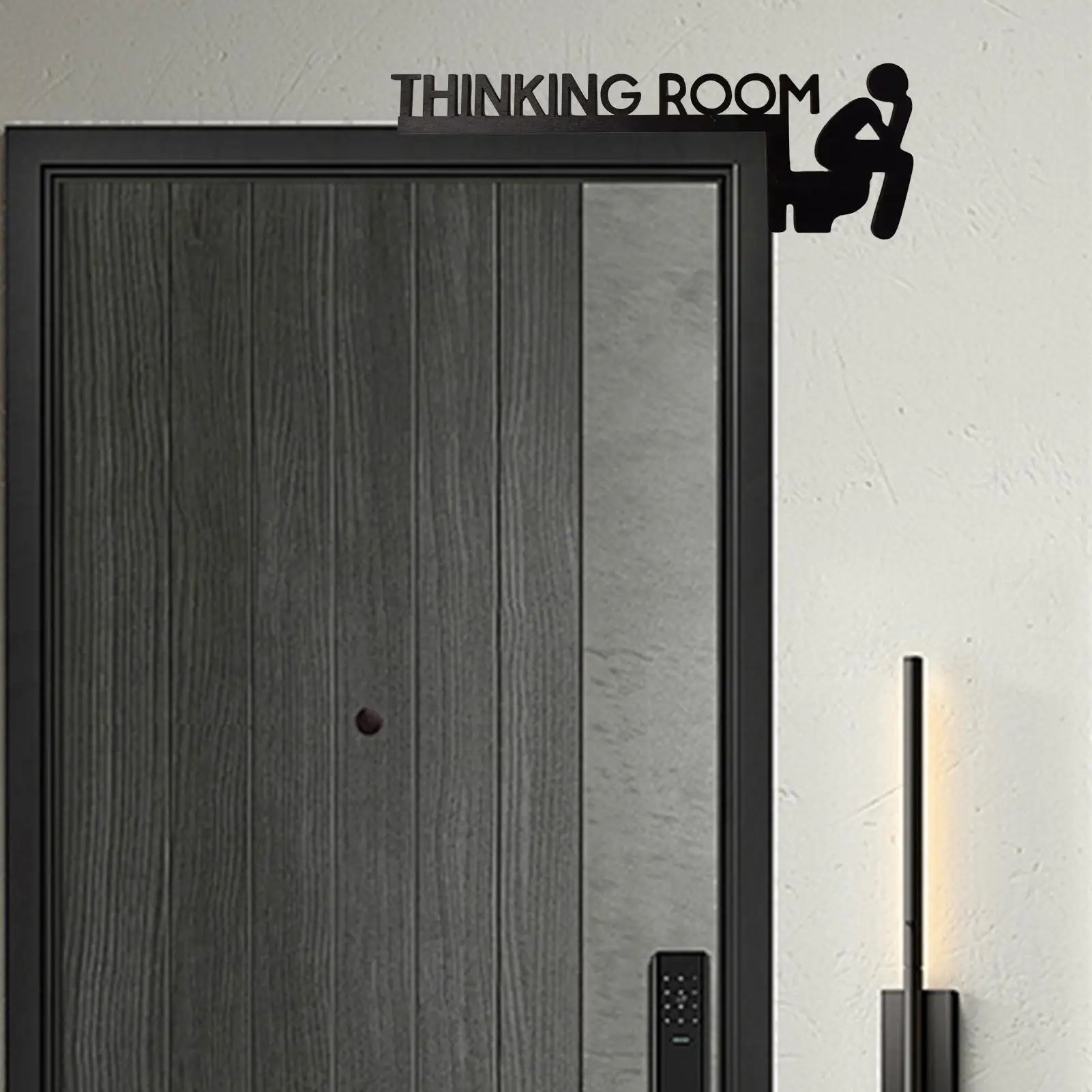 Bathroom Door Frame Decor Door Frame Corner Wooden Sign Decorations Unique Thinking Room Fun Toilet Door Sign Funny Creative