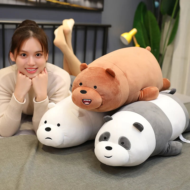 The Bare Bear Plush Toy Polar Bear Stuffed Animals Grizzly Panda Ice Bear Plush Panda Doll Pillow We Bare Bear Stuffed Xmas Gift