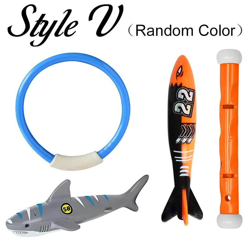 Summer Pool Diving Toys Set Colorful Creative Swim Circle Float Dive Game Set Underwater Grabbing Swimming Party Accessories ZYF