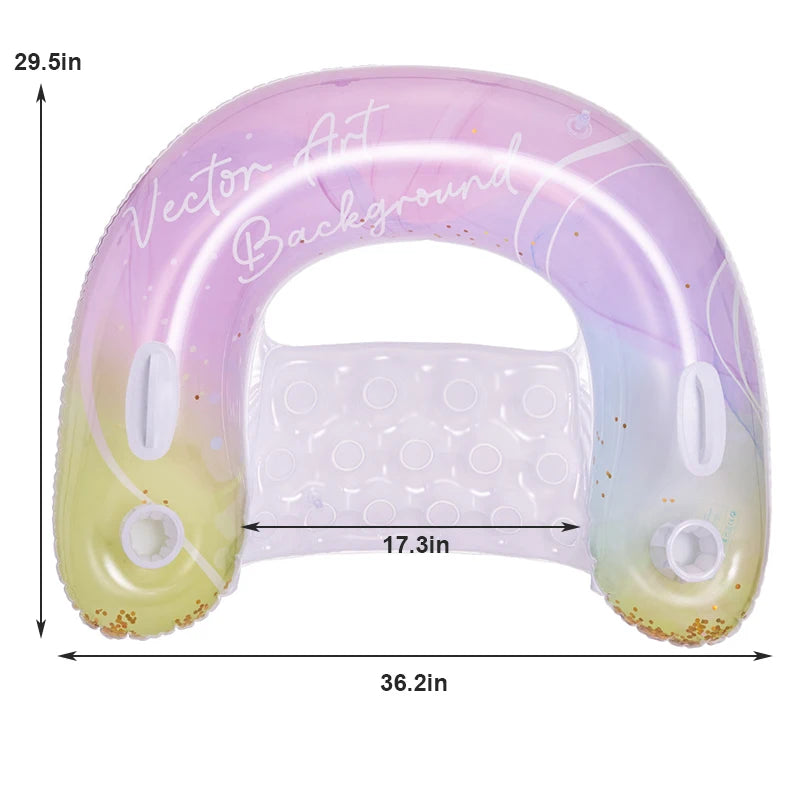 Rooxin Water Hammock Recliner Inflatable Floating Swimming Mattress Sea Swimming Ring Pool Party Lounge Bed For Swimming Float