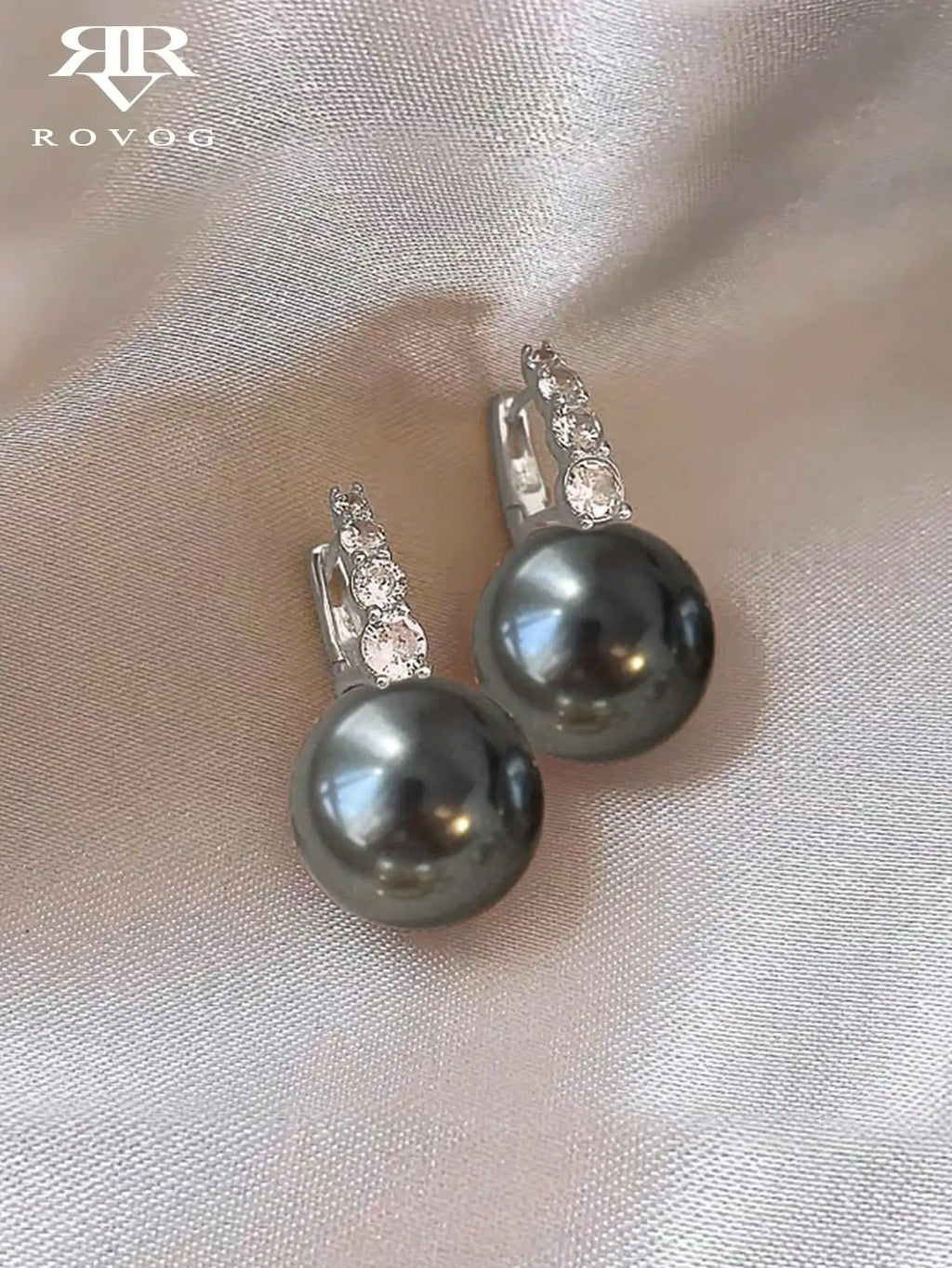 1 Pair Elegant & Exquisite Pink Faux Pearl Hollow Out And Inlaid Rhinestone Female Hoop Earrings