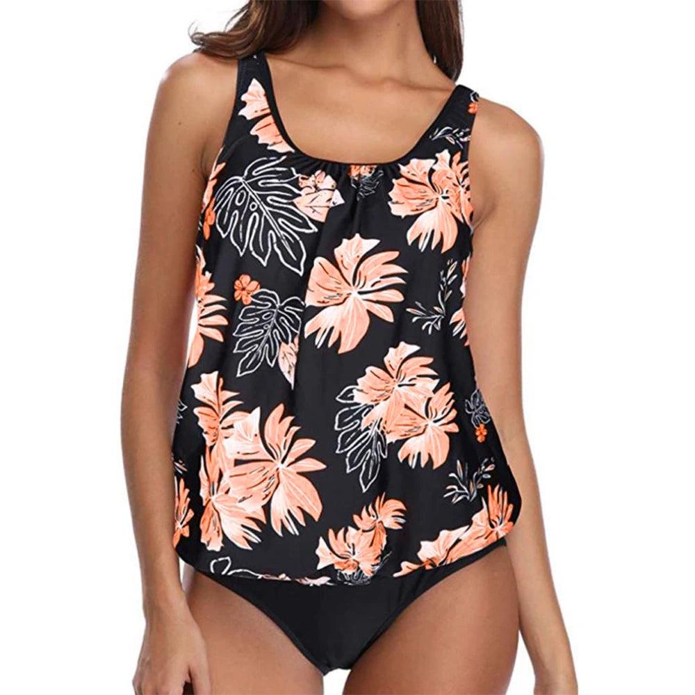 Tankini 2024 Women Swimsuits Two Piece Bikini Set Brazilian Swimwear Vintage Padded Bathing Suit Female Beachwear Plus Size 3XL