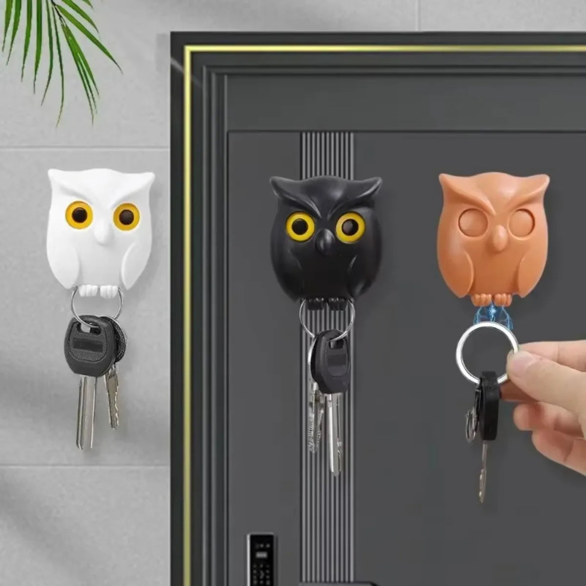 Magnetic Owl Key Holder – Self-Adhesive Wall Hook for Keys, Cute Home Decor with Strong Magnet, 1 or 3 PCS