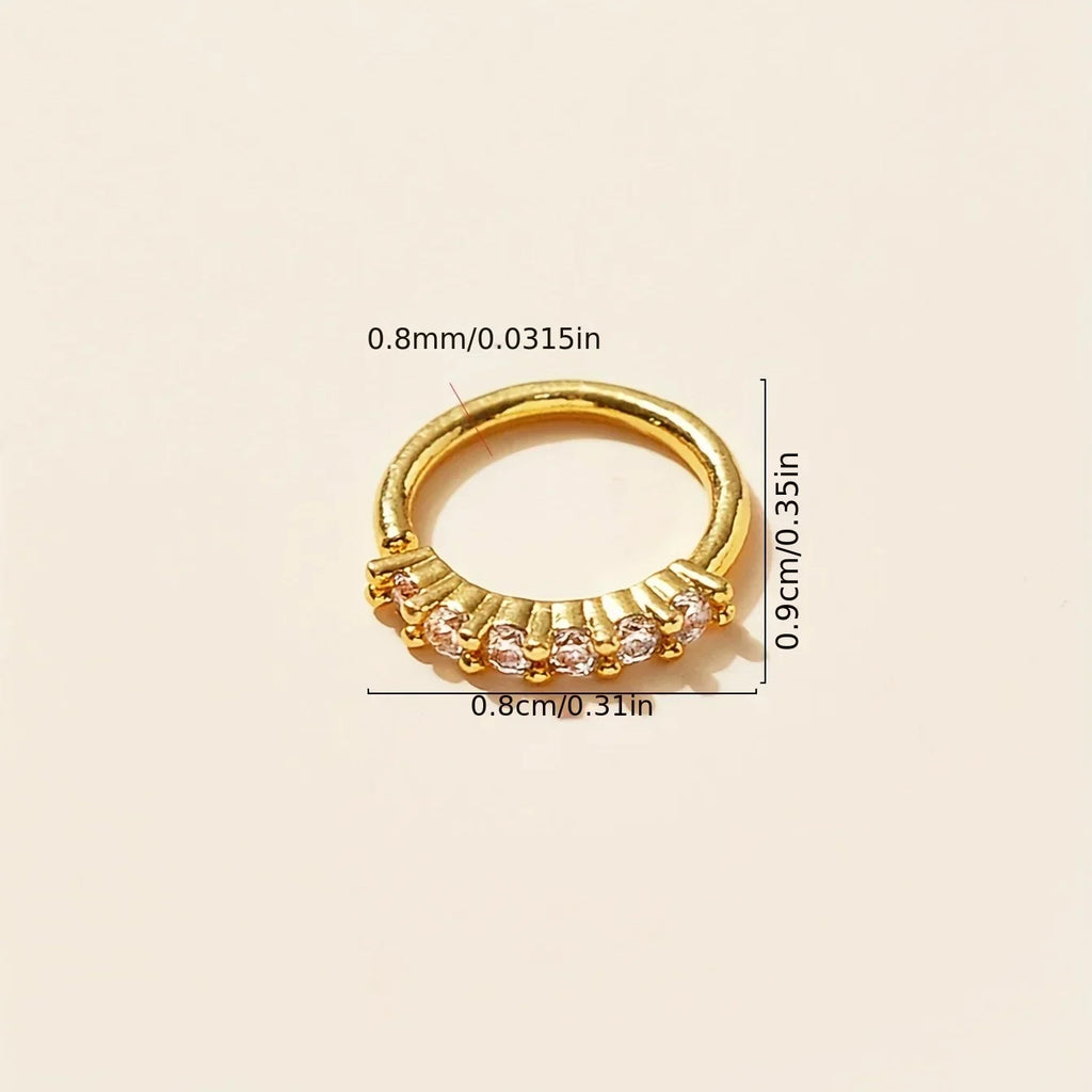 Fashion Single-row Miniature Zircon Nose Rings for Women Fine Drill Exquisite with Drill Opening Fake Nose Piercing Jewelry