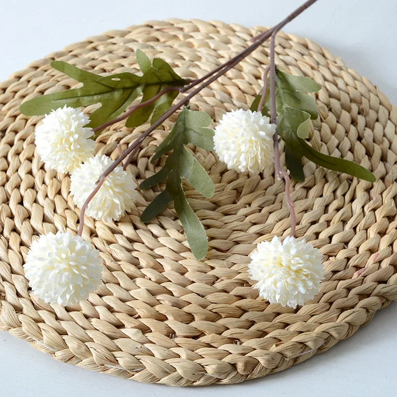 5 Heads Dandelion Artificial Flowers Bridal Bouquet Wedding Home Party Decor Flower Arrangement Christmas Decoration Hydrangea
