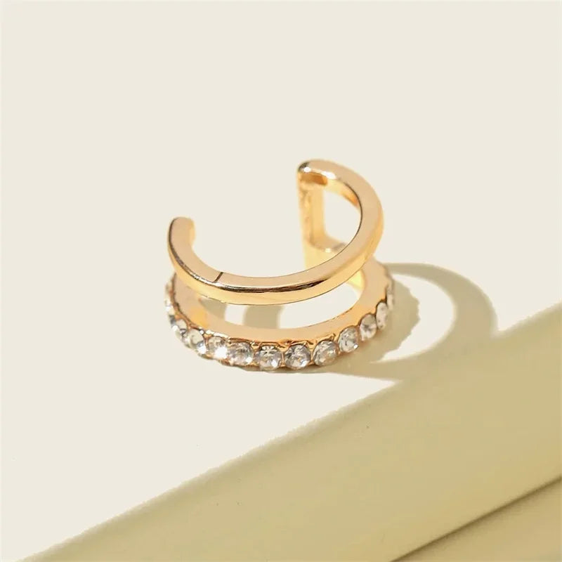Fashion Exquisite Rhinestone Decor Ear Cuff earring for Woman Ear 2025 Summer New Arrival Christmas Jewelry Gift