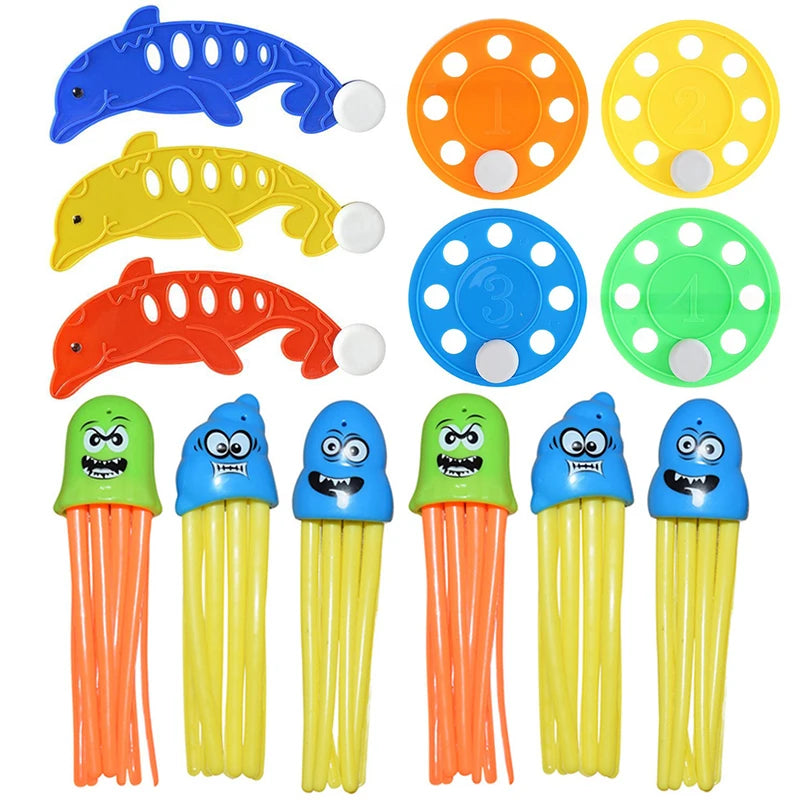 Summer Pool Diving Toys Set Colorful Creative Swim Circle Float Dive Game Set Underwater Grabbing Swimming Party Accessories ZYF