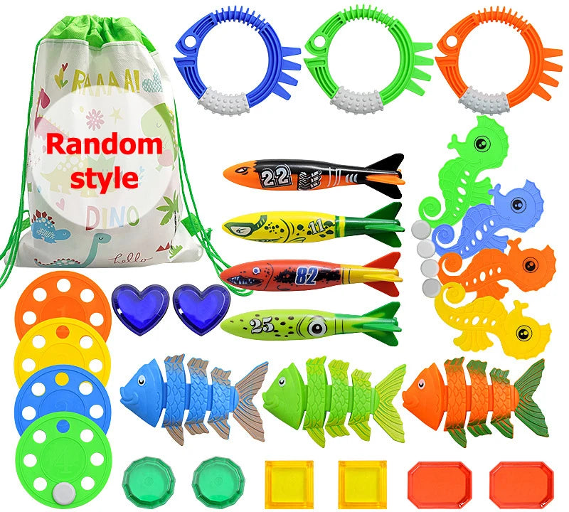 Summer Children Swimming Octopus Pool Diving Toys Water Sports Water Play Toys Diving Stick Gem Set Underwater Grabbing Toys DDJ