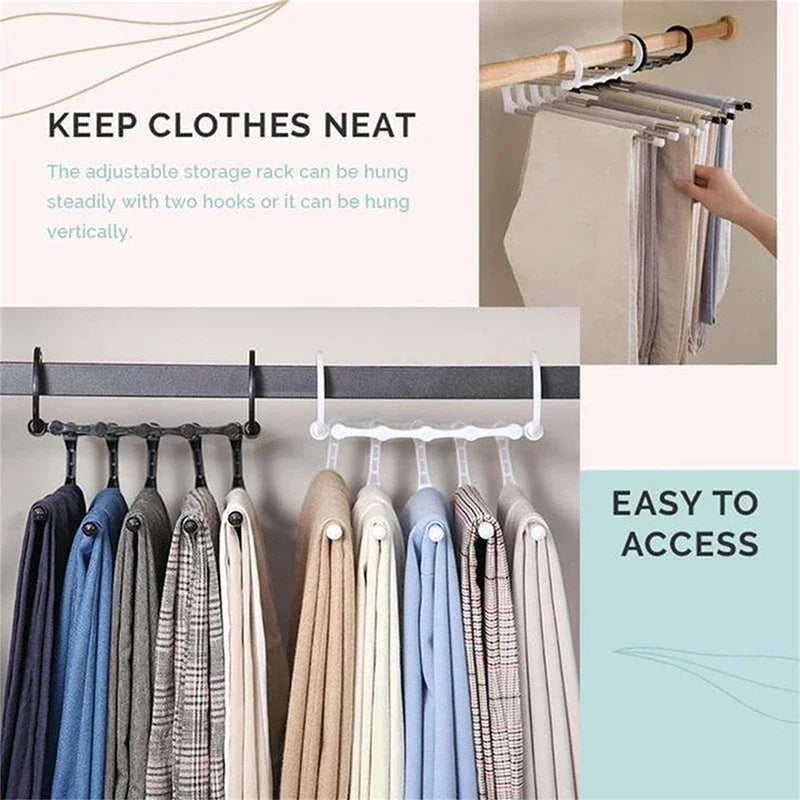 Pants Hanger Clothes Hangers Tongs Clothes Rack Hangers Stainless Steel Folding Pant Rack Tie Hanger Bedroom Closet Organizer