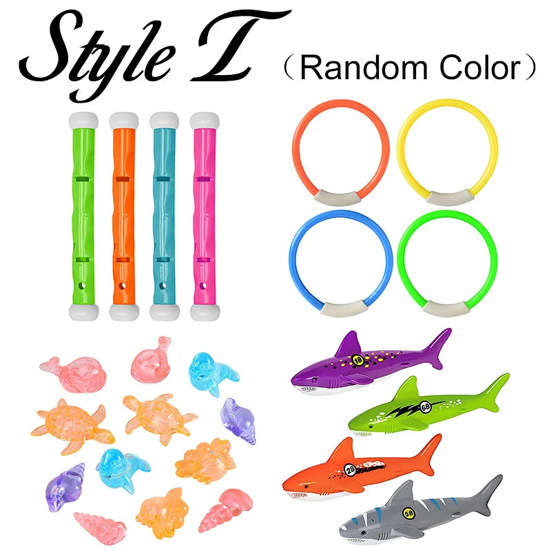 Summer Pool Diving Toys Set Colorful Creative Swim Circle Float Dive Game Set Underwater Grabbing Swimming Party Accessories ZYF