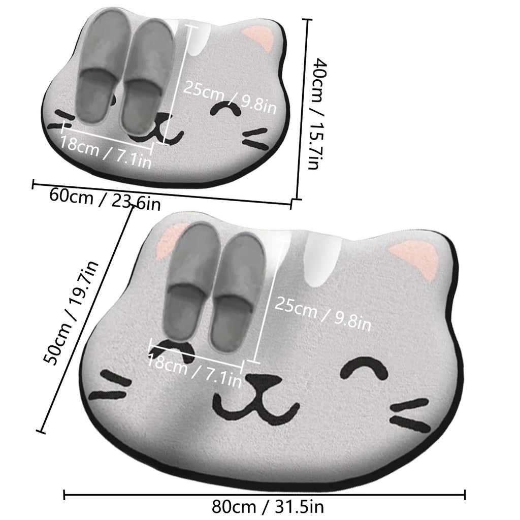 Thickened special-shaped bathroom absorbent floor mat flannel toilet mat shower room non-slip and dirt-resistant foot mat