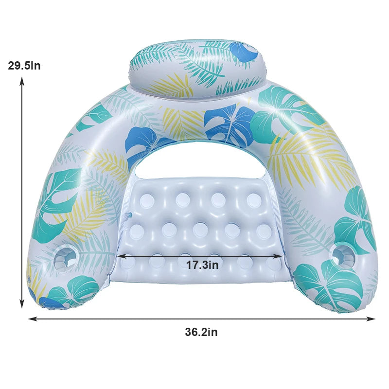 Rooxin Water Hammock Recliner Inflatable Floating Swimming Mattress Sea Swimming Ring Pool Party Lounge Bed For Swimming Float