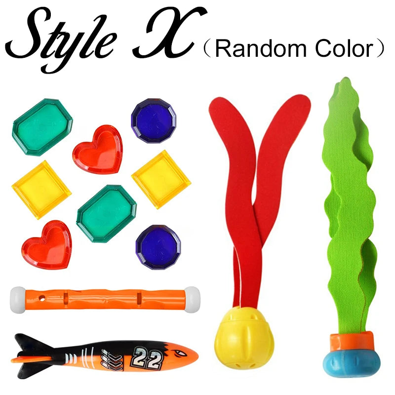 Summer Pool Diving Toys Set Colorful Creative Swim Circle Float Dive Game Set Underwater Grabbing Swimming Party Accessories ZYF