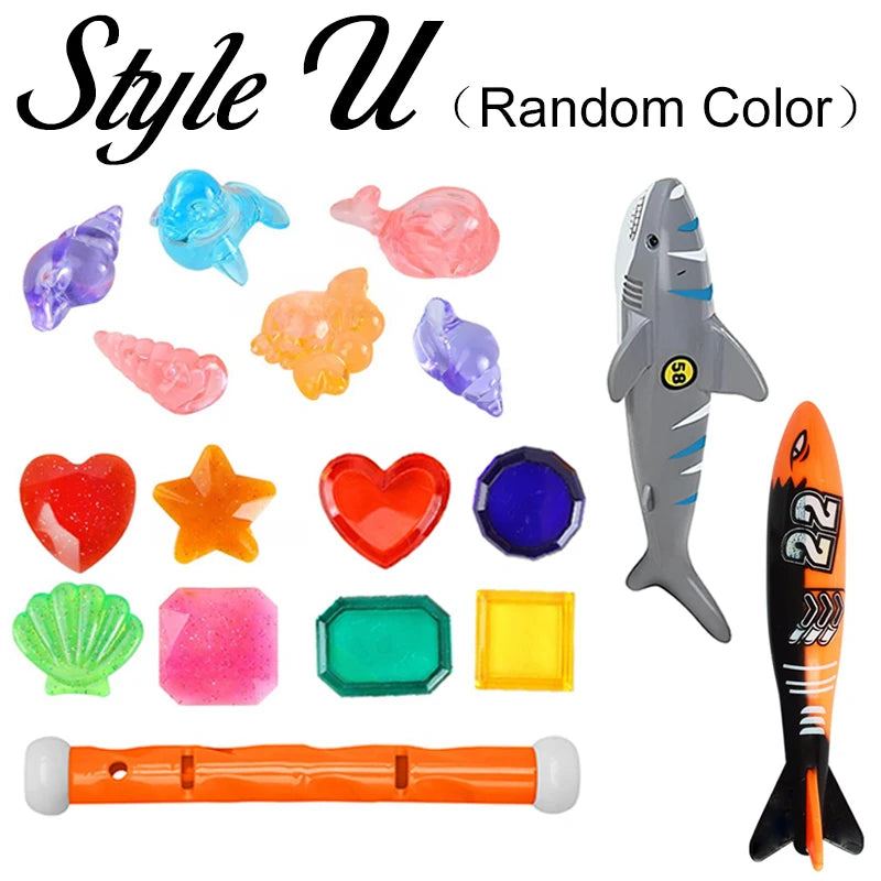 Summer Pool Diving Toys Set Colorful Creative Swim Circle Float Dive Game Set Underwater Grabbing Swimming Party Accessories ZYF