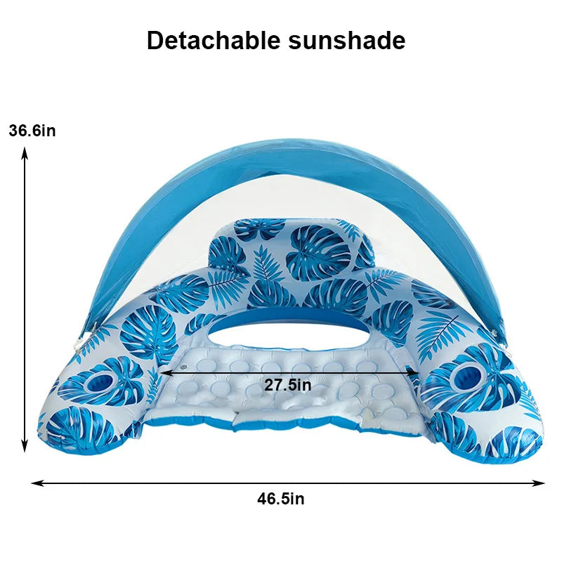 Rooxin Water Hammock Recliner Inflatable Floating Swimming Mattress Sea Swimming Ring Pool Party Lounge Bed For Swimming Float