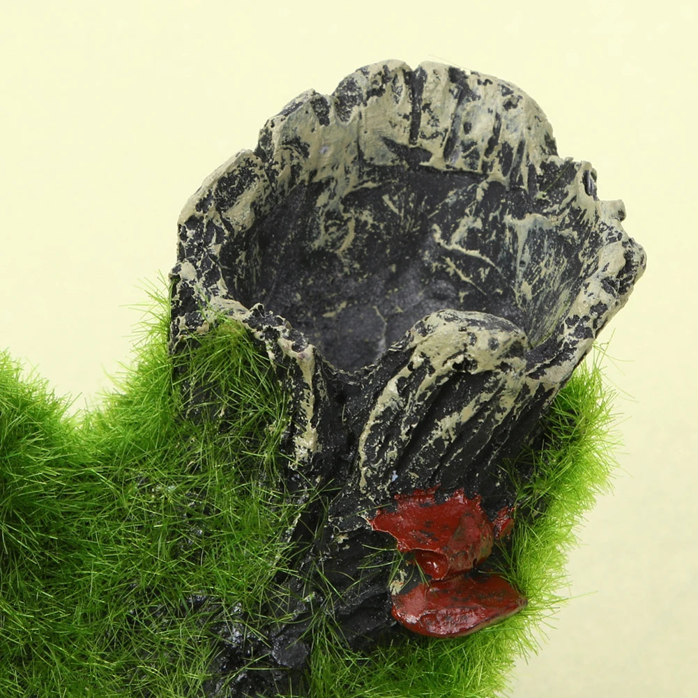 Resin Breeding Hiding Cave Decorative Props Breeding Tree Shelter Crafts Arts Habitat Landscaping Decor for Aquarium Landscaping