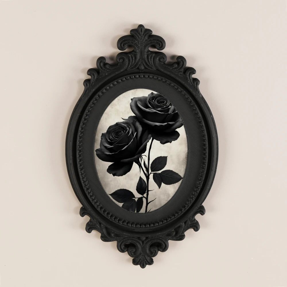 Cross-Border Dark Rose Oval Decor Frame For Gothic Retro-Style Wall Decoration Scenario