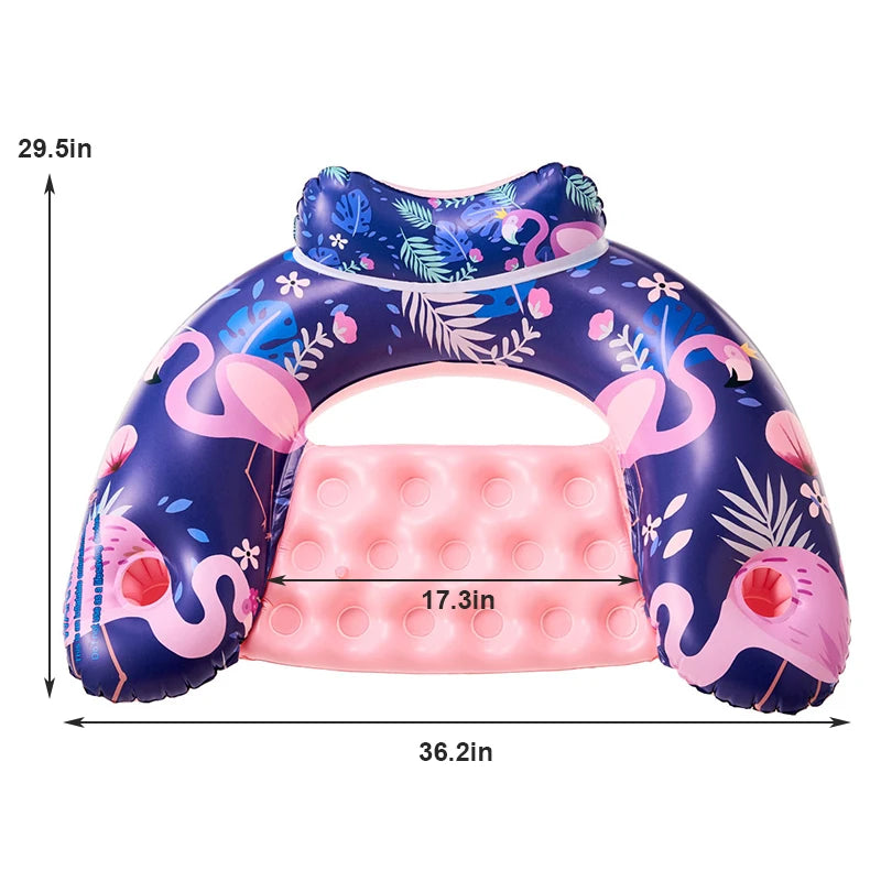 Rooxin Water Hammock Recliner Inflatable Floating Swimming Mattress Sea Swimming Ring Pool Party Lounge Bed For Swimming Float