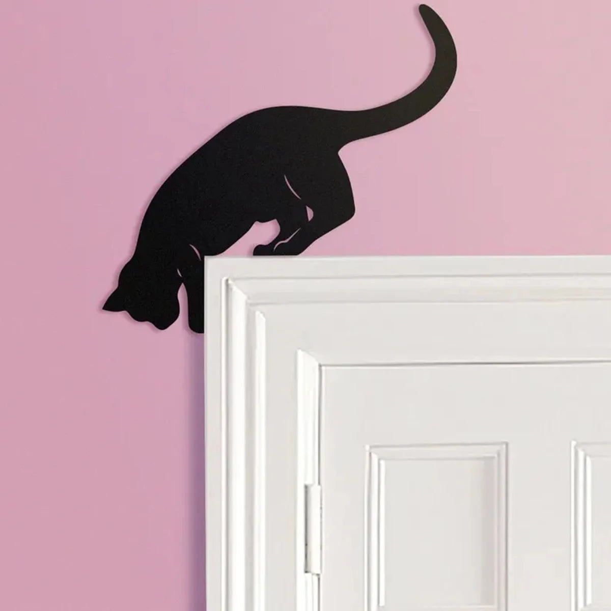 Cat looking down Door Topper Decoration – Wooden Over Door ，Lintel and Signs BIdeal for Kitchen Organization, Rustic Home Decor