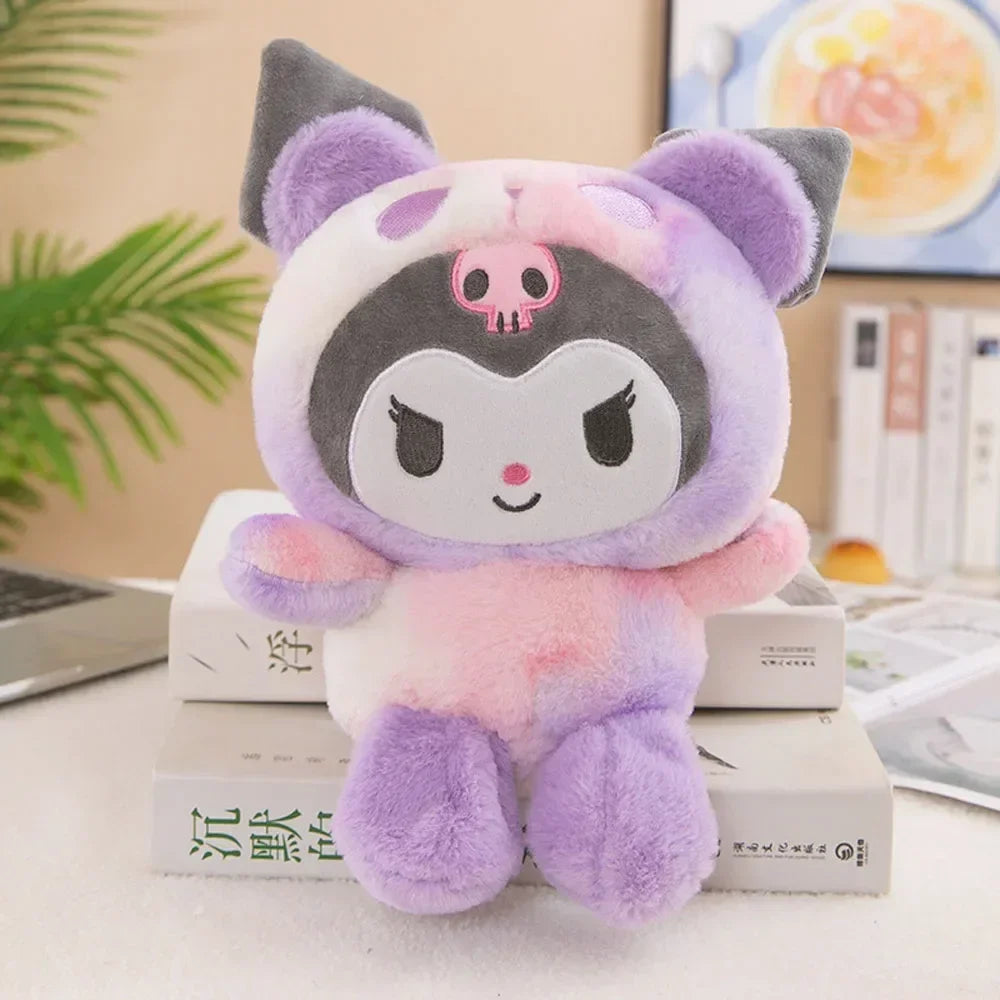 25CM Kawaii Sanrio Plush Hello Kitty Cinnamonroll Kuromi Pochacco Stuffed Plush Doll Cartoon Cute Toys Children Birthday Gifts