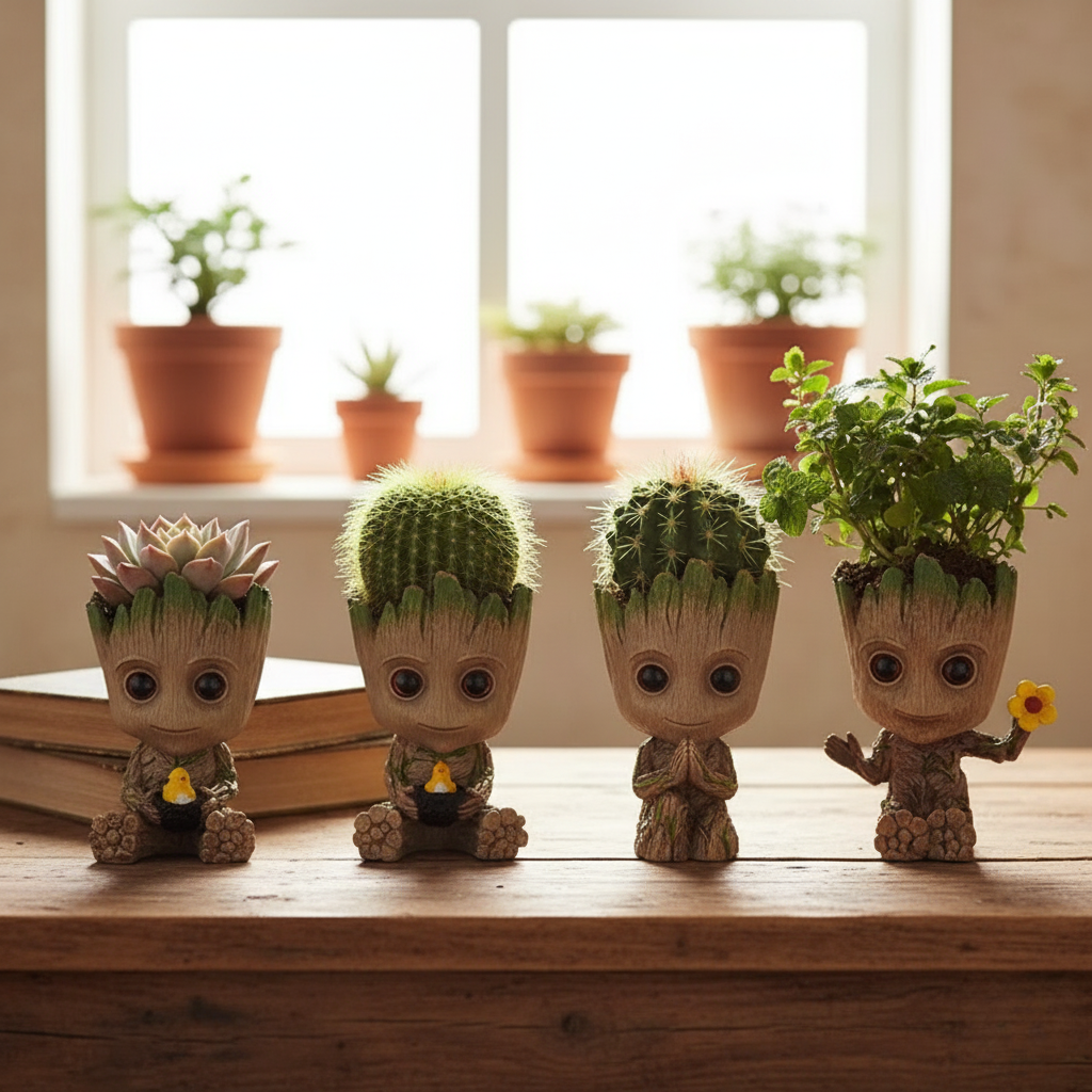 Home Decoration Crafts Miniature Model Office Desktop Display Cartoon Groot Figurines Handicrafts Decor Tree Man Ornament 5CM