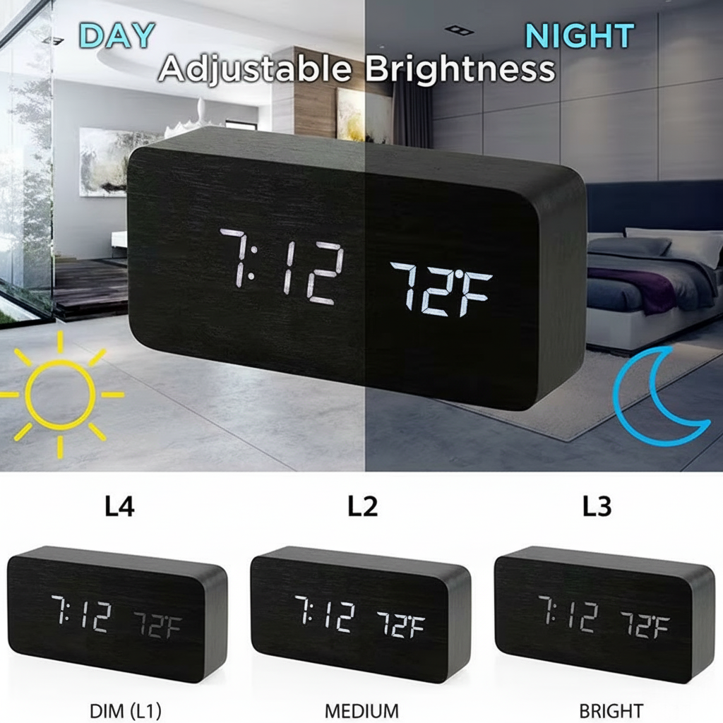 Smart Wooden Digital Clock