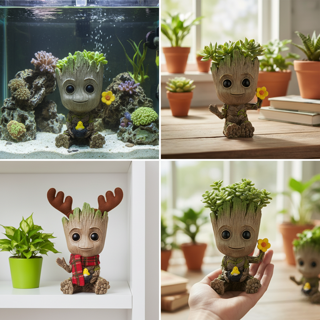 Home Decoration Crafts Miniature Model Office Desktop Display Cartoon Groot Figurines Handicrafts Decor Tree Man Ornament 5CM