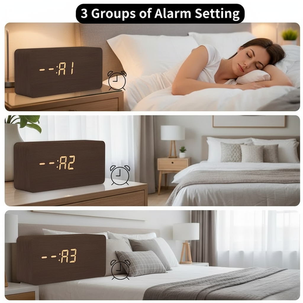 Smart Wooden Digital Clock