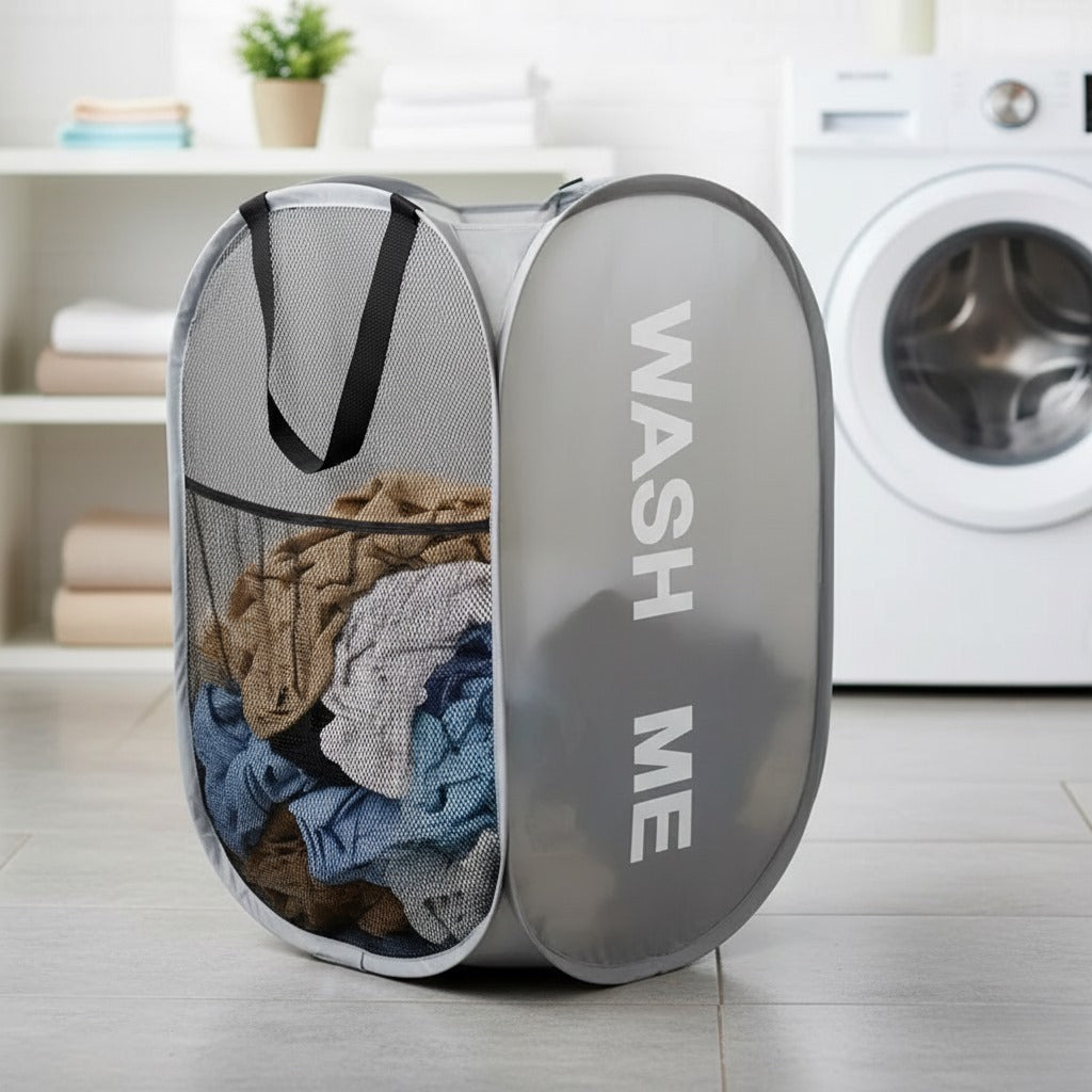 Foldable Laundry Basket | Large-Capacity Mesh Storage Organizer | Home & Laundry