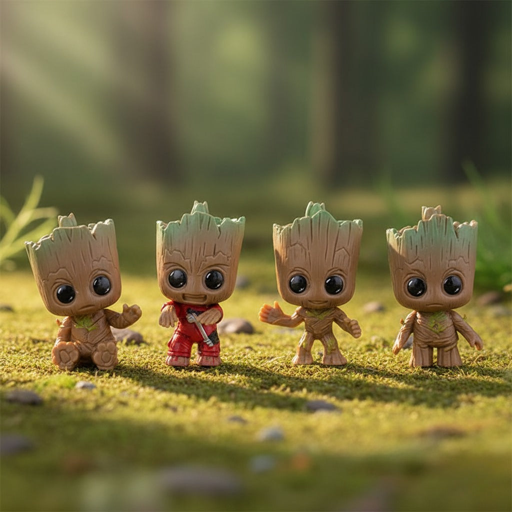 Miniature Groot Figurine | Customizable Desktop Plant Holder | Fun Home & Office Decor
